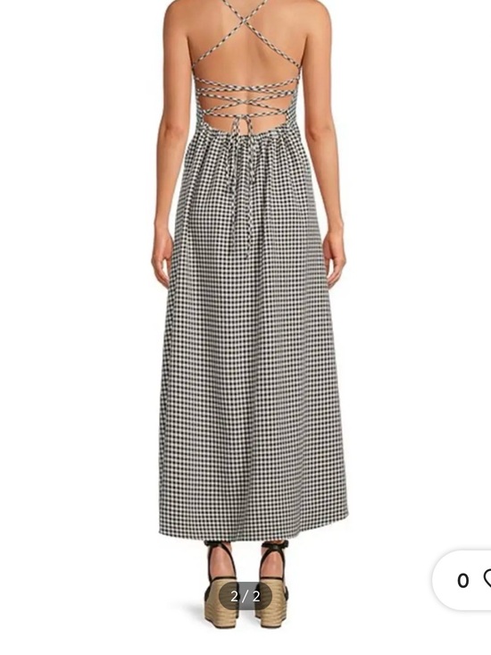 Gianni Bini Dresses & Skirts - Gianni Bini Black & White Gingham Strappy Back Maxi Dress